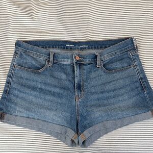 Old Navy Medium Blue Denim Rolled-Hem Women's Shorts